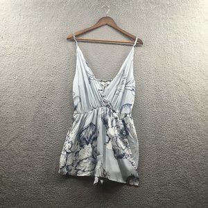 Three Days Floral Romper‎ Blue M